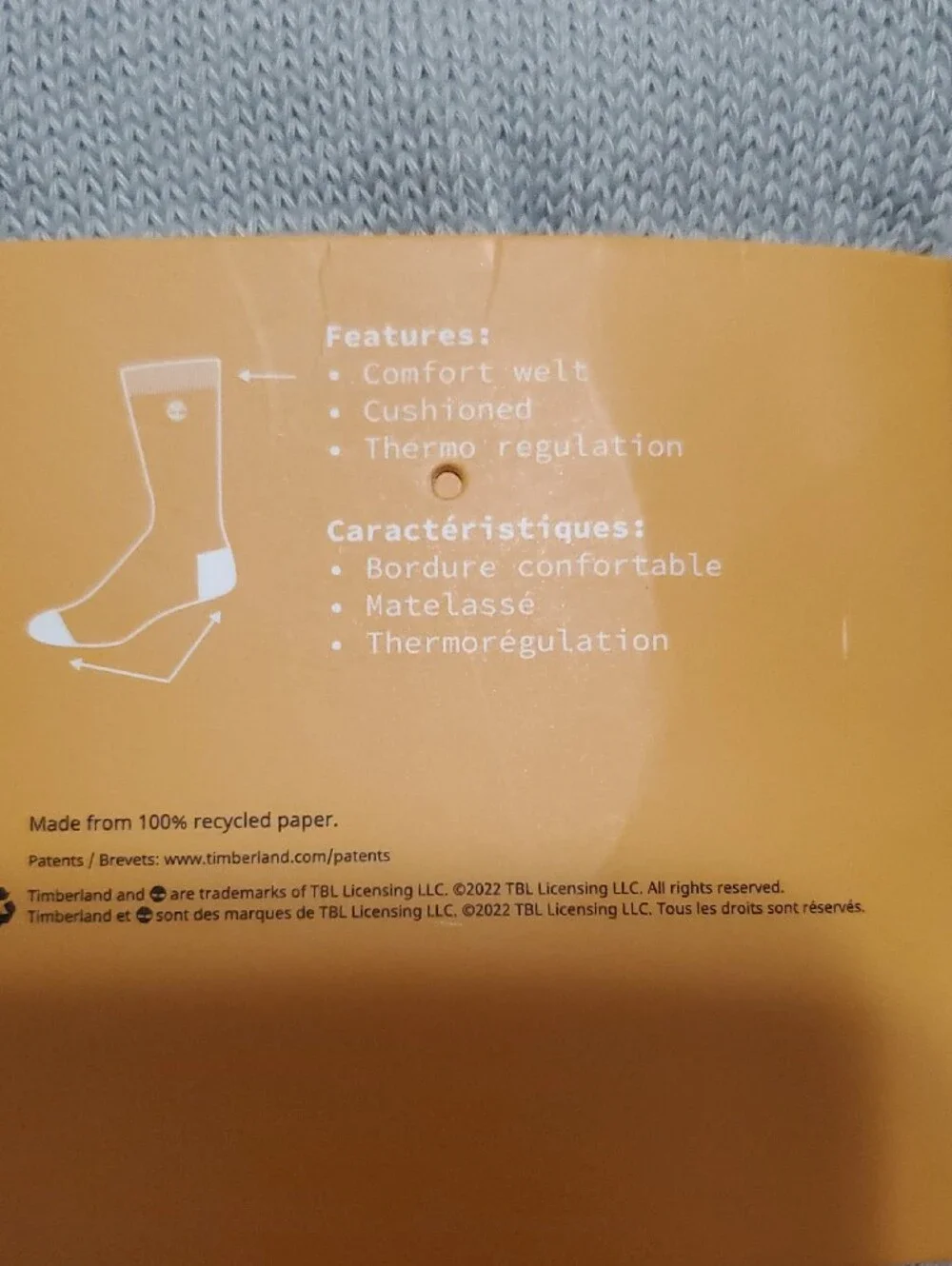 Timberland Light Gray Cushioned Crew Wool Socks - 3 Pack
